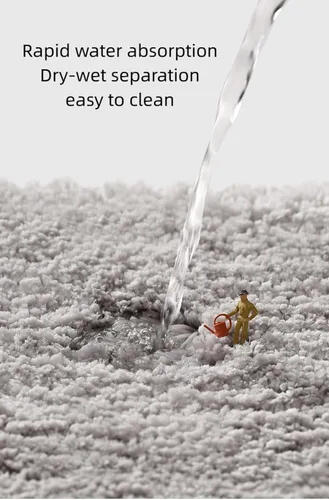 Miniatura 4 de Alfombra absorbente para baño, tapete de baño de color sólido, almohadilla antideslizante en la puerta del inodoro