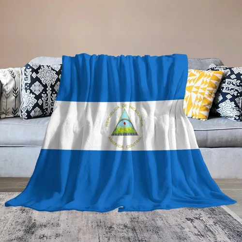 Miniatura 8 de Manta con la bandera de Nicaragua, manta suave y ligera, colcha duradera para decoración del hogar, manta de sofá de 30 x 40 pulgadas