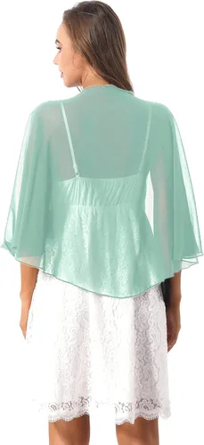 Miniatura 3 de ACSUSS Chal de gasa de manga 34 para mujer, ligera, suave, transparente, para vestidos de noche de boda