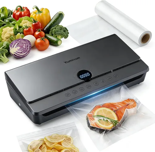 Sellador al vacío para alimentos 90Kpa Potente máquina de sellado al vacío 7 en 1 modos con bolsa de almacenamiento de frescura Potente tamaño