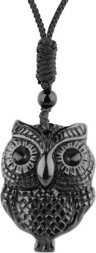 Miniatura 25 de Collar de obsidiana negra con colgante de protección y cadena de cuentas extendida, amuleto de piedra de cristal curativo para hombres y mujeres