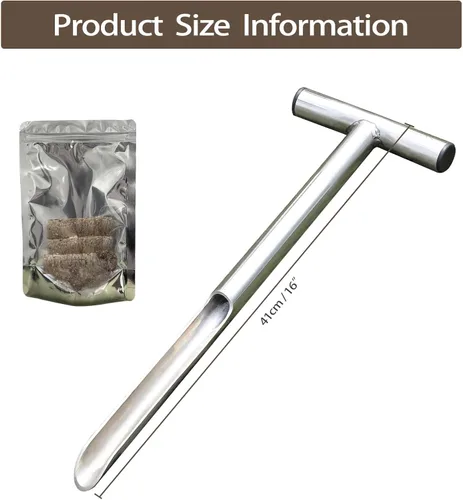 Miniatura 3 de HiHydro Sonda Muestreadora de Suelo Tubular de Acero Inoxidable con Mango Estilo T Kits de Prueba de Suelo que Satisfacen la Profundidad de Muestreo