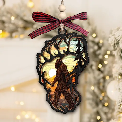 Miniatura 7 de Adorno de Pie Grande: regalo perfecto para Navidad, tesoros únicos de pie grande para exhibición de árbol de Navidad, atractivo adorno de Sasquatch