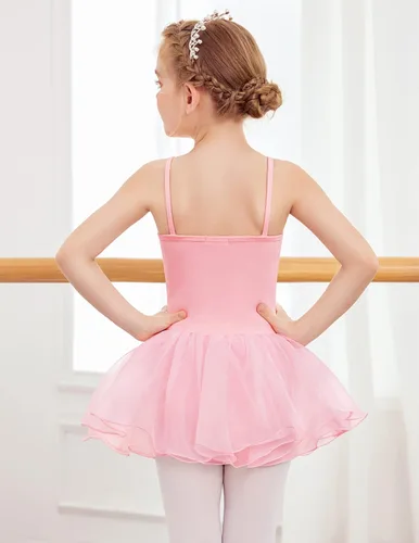 Miniatura 3 de Zaclotre Leotardo de lentejuelas para niñas pequeñas, leotardos de ballet con correa brillante, vestido tutú, traje de bailarina, disfraz de baile