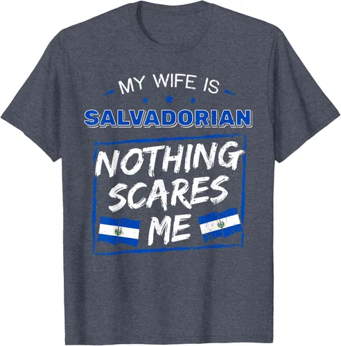 Miniatura 89 de Camiseta con la bandera de raíces salvadoreñas de El Salvador My Wife Is Salvadoran Roots, Negro