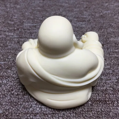 Miniatura 4 de Estatua de Buda riendo blanca para decoración de oficina en casa, pequeña figura de Buda para Feng Shui, buena suerte, riqueza y felicidad