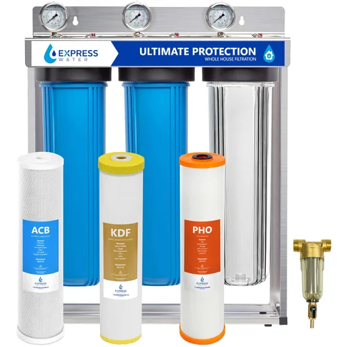Miniatura 15 de Express Water Juego de filtros antiincrustaciones para toda la casa, kit de repuesto de acondicionador de agua de filtración de 3 etapas, Filtro