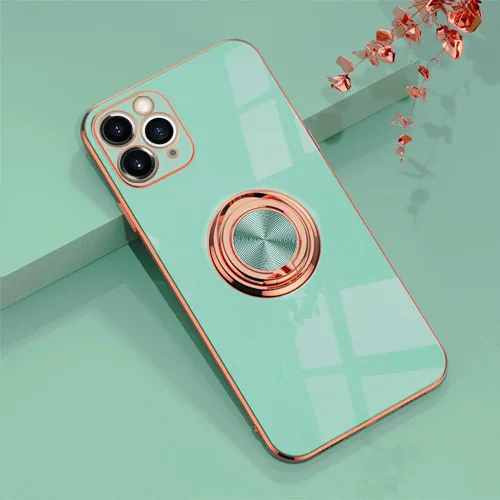 Miniatura 20 de Funda para iPhone 11 Pro con anillo, anillo de rotación de 360 grados integrado con soporte de anillo de rotación de 360 grados con chapado Gris