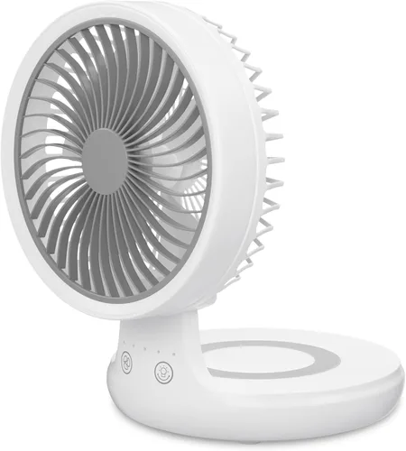 Miniatura 15 de Magshion Ventilador de escritorio USB de 7 pulgadas, ventilador de mesa de batería recargable 3 en 1 de 4000 mAh con luz nocturna, ángulo