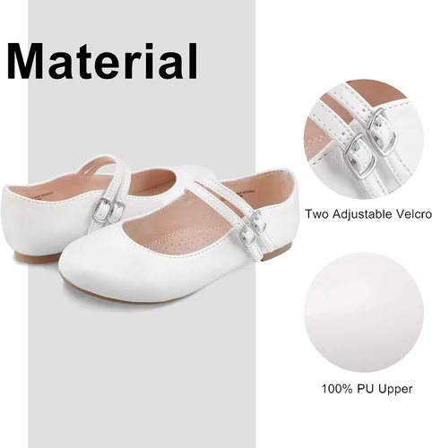 Miniatura 5 de MIXIN Zapatos de vestir para niñas, zapatos Mary Jane para niña, zapatos de ballet para el regreso a la escuela, zapatos de princesa para boda