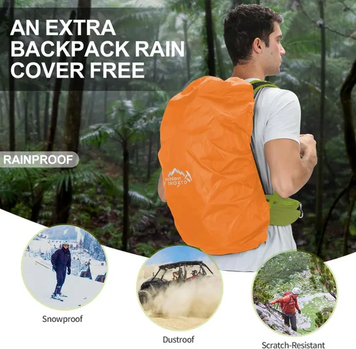 Miniatura 6 de IX INOXTO Mochila de senderismo, 26L/40L, impermeable, con bolsa de agua de 3 litros y cubierta para lluvia, mochila ligera de viaje para campamento