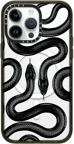 Miniatura 140 de CASETiFY Impact - Funda para iPhone 13 [protección contra caídas de 6.6 pies/compatible con Magsafe] Black Kingsnake, color negro transparente