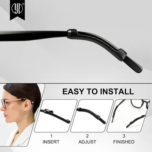 Miniatura 5 de YR Soft Silicone Eyeglasses Temple Tips Sleeve Retainer, Anti-Slip Elastic Comfort Eyeglass Ear Grippers for Eyeglasses Sunglasses Reading Glasses