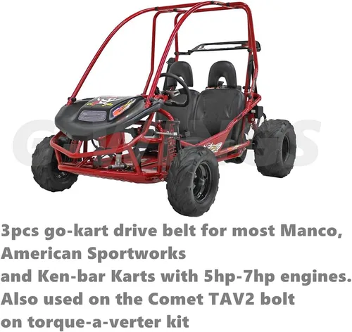 Miniatura 2 de Correa convertidora de par serie 30 para Manco 5959 Comet 203589 203589A Go Kart Correa asimétrica 3pcs