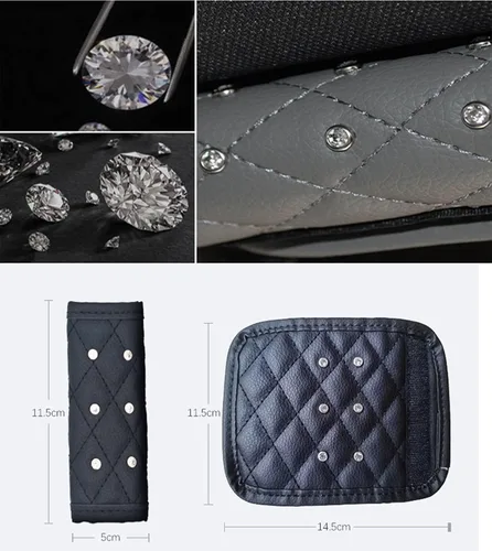Miniatura 3 de Paquete de 4 fundas brillantes para manija de puerta de seguridad para automóviles, con cristales brillantes, almohadillas protectoras para manija