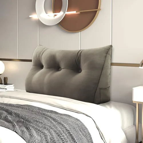 Miniatura 28 de Almohada de Cuña para Cabecero, Almohada Bolster Grande para Lectura, Almohadas para Sentarse en la Cama para Adultos, Cojín Triangular de Amarillo