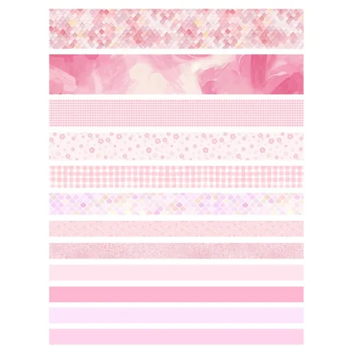 Miniatura 6 de Juego de 12 rollos de cinta Washi con varios patrones, suministros de manualidades para decoración de bricolaje y manualidades, estilo B