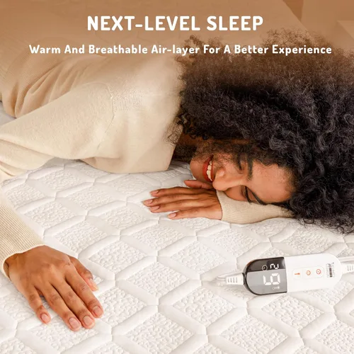 Miniatura 7 de Degrees of Comfort - Cubrecolchón térmico California King, calentador de cama eléctrico con dos controladores, 6 niveles de calefacción, apagado