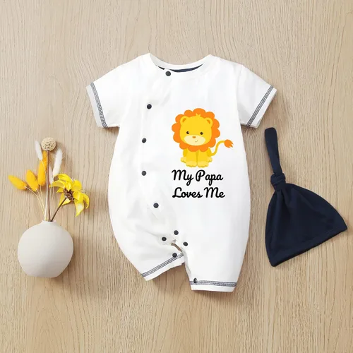 Miniatura 5 de Trajes de algodón para recién nacido, ropa de bebé niño lindo león, unisex, divertido bebé niña bebé 0-24 meses, Azul
