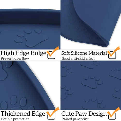Miniatura 7 de KPWACD Alfombrilla de alimentación para mascotas para perros y gatos, alfombrilla de silicona antideslizante impermeable para perros, bandeja