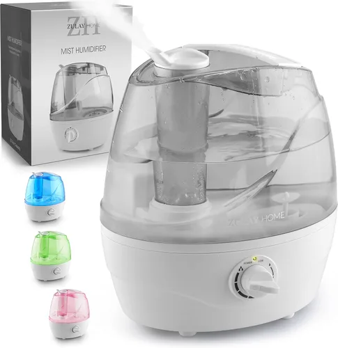 Zulay Home Humidificadores de niebla fría para dormitorio (tanque de agua de 2.2L) - Humidificadores ultrasónicos silenciosos para habitación grande