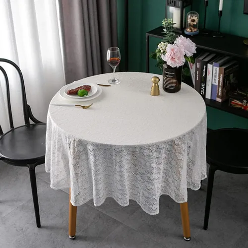 Miniatura 10 de Bringsine Mantel de encaje rústico ultrafino y ligero, color negro nórdico, perfecto para Halloween, cenas y noches de cine de miedo con flores