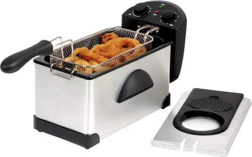 Miniatura 2 de MegaChef Freidora eléctrica de aceite con control de temperatura ajustable y temporizador (3.17 cuartos de galón)