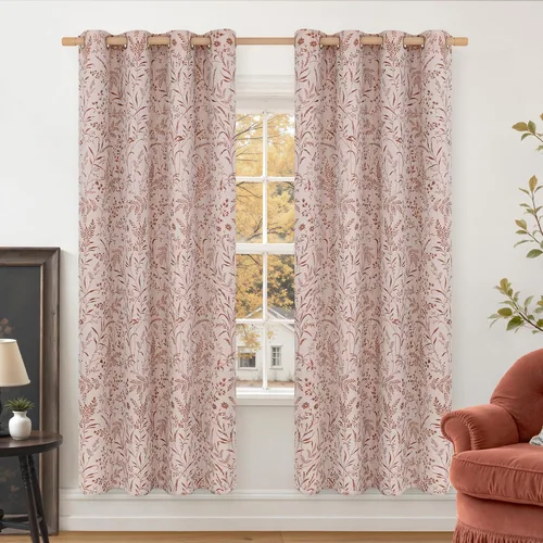 Miniatura 22 de BGment Cortinas de lino beige para dormitorio de 63 pulgadas de largo, cortinas de ventana con ojales y ojales para ventana de sala de estar, 2