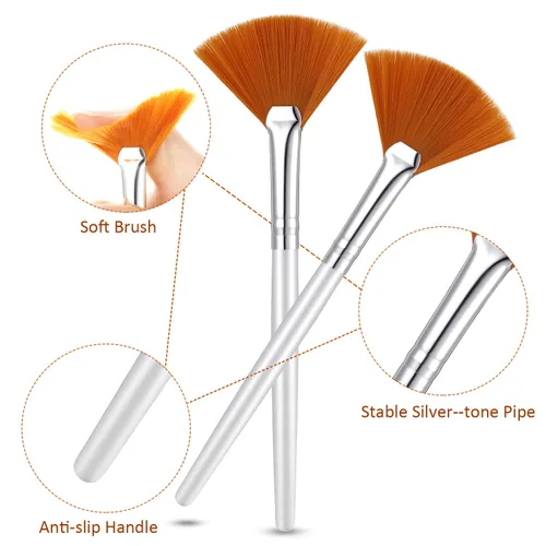 Miniatura 5 de 20 cepillos faciales para máscara de abanico facial, aplicador de ácido, brochas de maquillaje suaves, herramientas cosméticas para máscaras