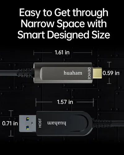 Miniatura 6 de Cable de fibra óptica USB A a USB C de 50 pies, paquete de 2 unidades, cable activo USB 3.2 Gen2 de 10 Gbps con chip SiliconLine de Alemania, ultra