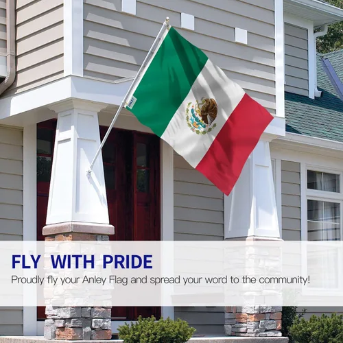Miniatura 2 de Anley Fly Breeze - Bandera de México de 3 x 5 pies, color vivo y a prueba de decoloración, cabecera de lona y doble costura, banderas nacionales
