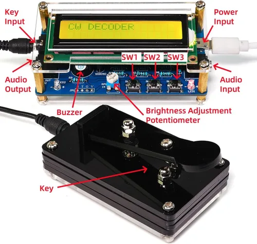 Miniatura 2 de Kit de práctica de soldadura de entrenamiento de código morse, kit completo de proyecto de soldadura con componentes, PCB y gabinete, perfecto