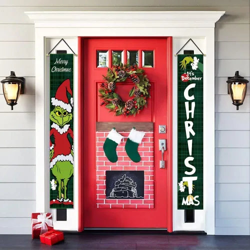 Miniatura 3 de Decoraciones LED navideñas. Este es el letrero de porche para diciembre. Pancartas colgantes para las fiestas interiores y exteriores del patio