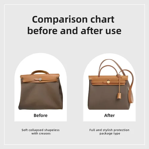 Miniatura 4 de DGAZ Organizador de bolso de seda para bolsas Hermes Herbag 313950, bolso de lujo y organizador de mano, inserto de bolsa Simplicity