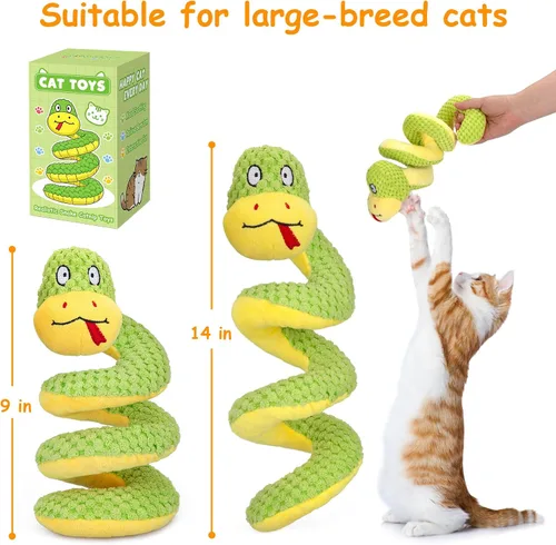 Miniatura 2 de Retro Shaw Juguetes para Gatos, Juguete de Gato Serpiente Crujiente de 14 Pulgadas con Hierba Gatera y Silvervine - Juguete Interactivo