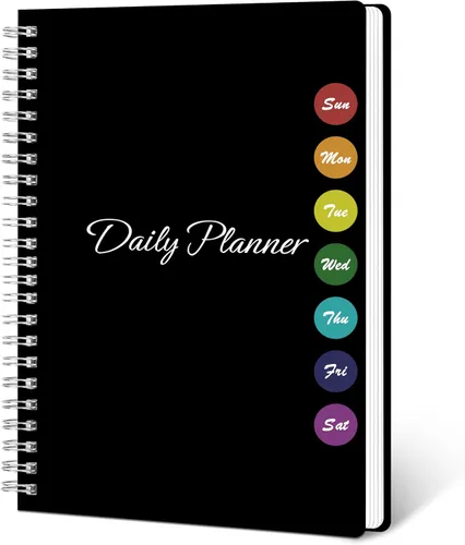 Agenda semanal diaria con horarios por hora, lista de tareas, planificador diario para oficina y organizador personal, cubierta de PVC flexible, 5.5