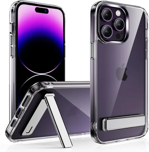 Miniatura 12 de CEDO Funda con soporte para iPhone 15, ajustable en 3 direcciones con soporte de metal, parachoques resistente a golpes de grado militar, cubierta