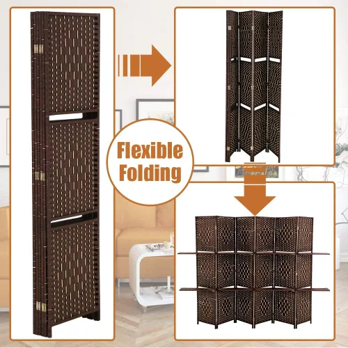 Miniatura 4 de Divisores de habitación y pantallas plegables de privacidad, 6 paneles de 71 pulgadas de alto, divisor de separación de habitación portátil con 2