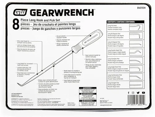 Miniatura 16 de GEARWRENCH Juego de 8 ganchos largos y púas - 84010H