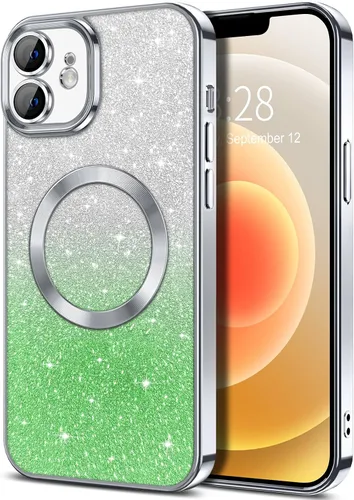 Miniatura 69 de Hython Funda para iPhone 13 Pro transparente con purpurina magnética [compatible con MagSafe] Protector completo de lente de cámara delgado