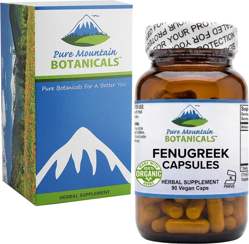 Miniatura 7 de Pure Mountain Botanicals Cápsulas de fenogreco de 600 mg orgánicos, 90 cápsulas veganas kosher - Suplemento de semillas de fenogreco para mujeres