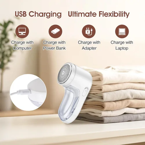 Miniatura 4 de Afeitadora eléctrica de tela, removedor de pelusa para ropa, afeitadora de suéter recargable para quitar pelusa y píldoras para suéter, delicados