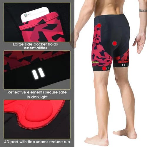 Miniatura 10 de Souke Sports Pantalones cortos de ciclismo acolchados para hombre, cómodos pantalones de ciclismo de carretera