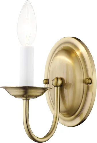Livex Lighting 4151-01 Aplique de pared sin pantallas, Latón Antiguo, 4.25"An x 7"Al