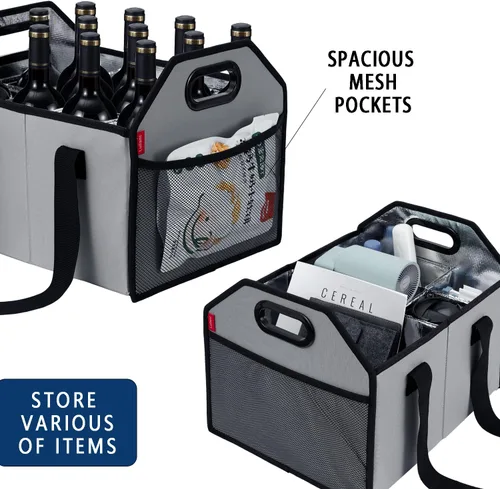 Miniatura 5 de Portabotellas plegable para 12 botellas, caja de almacenamiento reutilizable portátil para mudanza, carrito de vacaciones, compras, acceso a cata