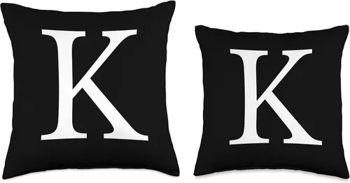 Miniatura 3 de Plaid Boutique Cute & Classy Black White Monogram Letter K - Almohada (16.0 x 16.0 in), multicolor