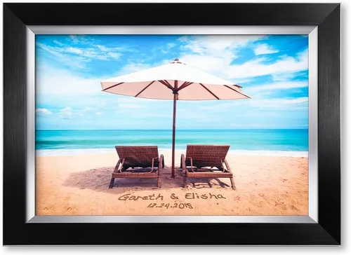 Miniatura 51 de IPIC - Tiernas mareas, ilustraciones personalizadas con nombres y fecha, regalo de amor para aniversario, boda, cumpleaños y vacaciones. 12#P (24x16)