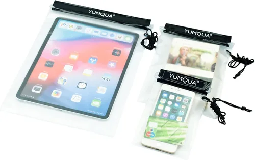 YUMQUA Bolsa impermeable transparente, bolsa impermeable para documentos, soporte para pasaporte, funda hermética para mapas, bolsa impermeable a