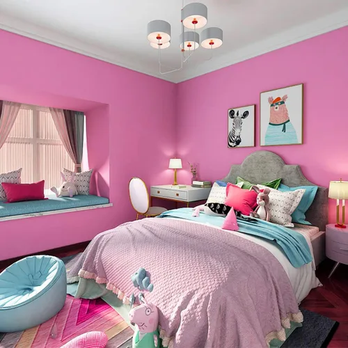 Miniatura 4 de LACHEERY Papel adhesivo rosa de 12 x 160 pulgadas, papel tapiz texturizado sólido para pegar y despegar, papel de pared rosa, papel tapiz