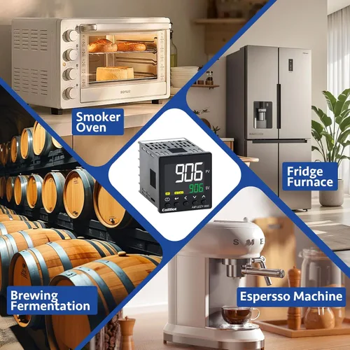 Miniatura 4 de Controlador de Temperatura PID, Coiliiot Voltaje AC100-240V, Pantalla LCD, Salida Dual de Relé y SSR, Salida Dual de Alarma, Termostato PID